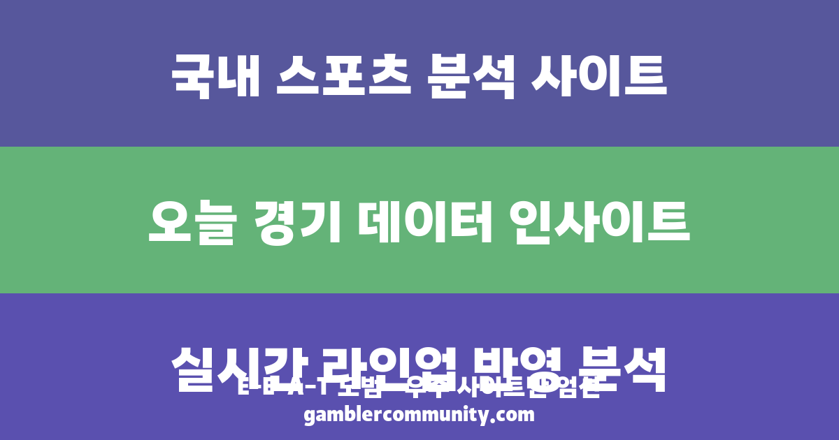 스포츠 경기 분석 (1)