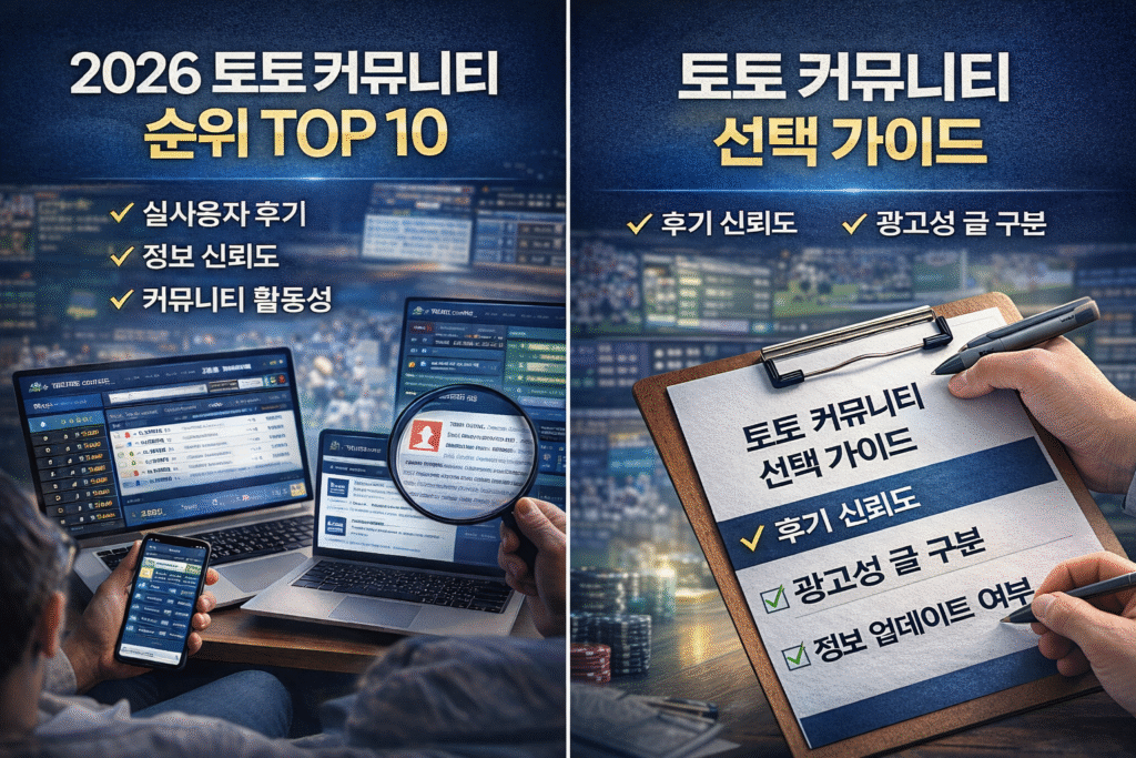 2026 토토 커뮤니티 순위 TOP 10
실사용자 후기
정보 신뢰도
커뮤니티 활동성