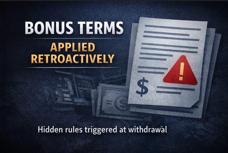 온라인 카지노 먹튀 유형 TOP 7: 피해가 ‘어떻게’ 만들어지는지 구조로 해부한다 출금 직전 계정 정지 먹튀 패턴 설명 이미지