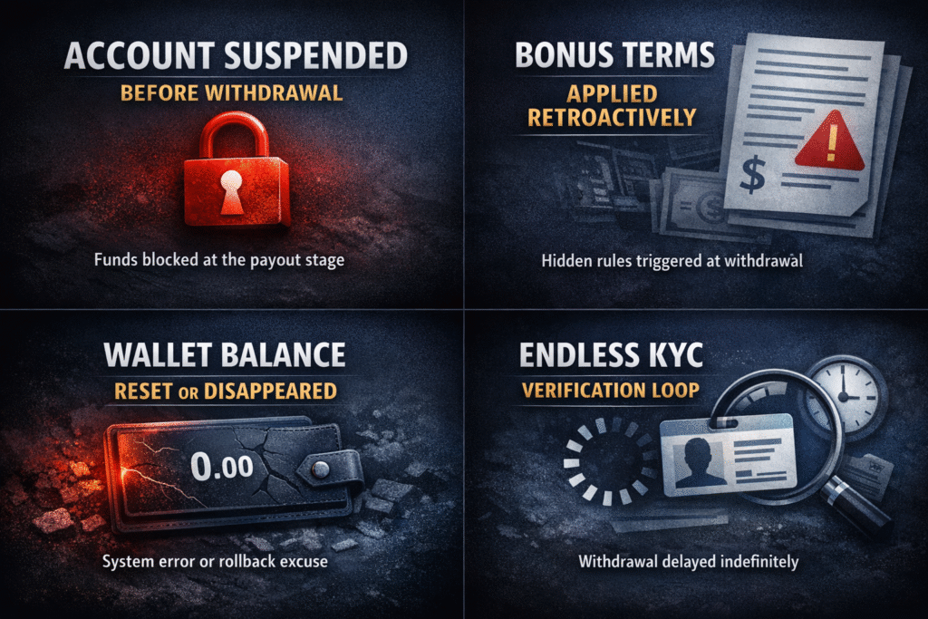 온라인 카지노 먹튀 유형 TOP 7: 피해가 ‘어떻게’ 만들어지는지 구조로 해부한다 카지노 KYC 무한 요청 지연 구조 안내