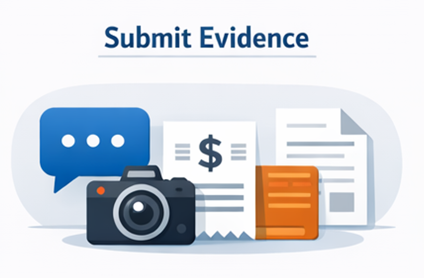 먹튀 의심 시 증빙 캡처 항목과 검증 요청 제출 템플릿을 안내하는 가이드 이미지