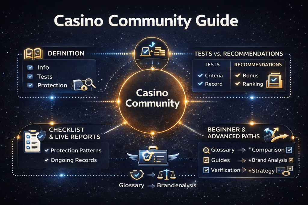 카지노 커뮤니티란 무엇인가? 정보·검증·이용자 보호의 역할 검증 기준과 실시간 리포트의 역할을 요약한 체크리스트 인포그래픽